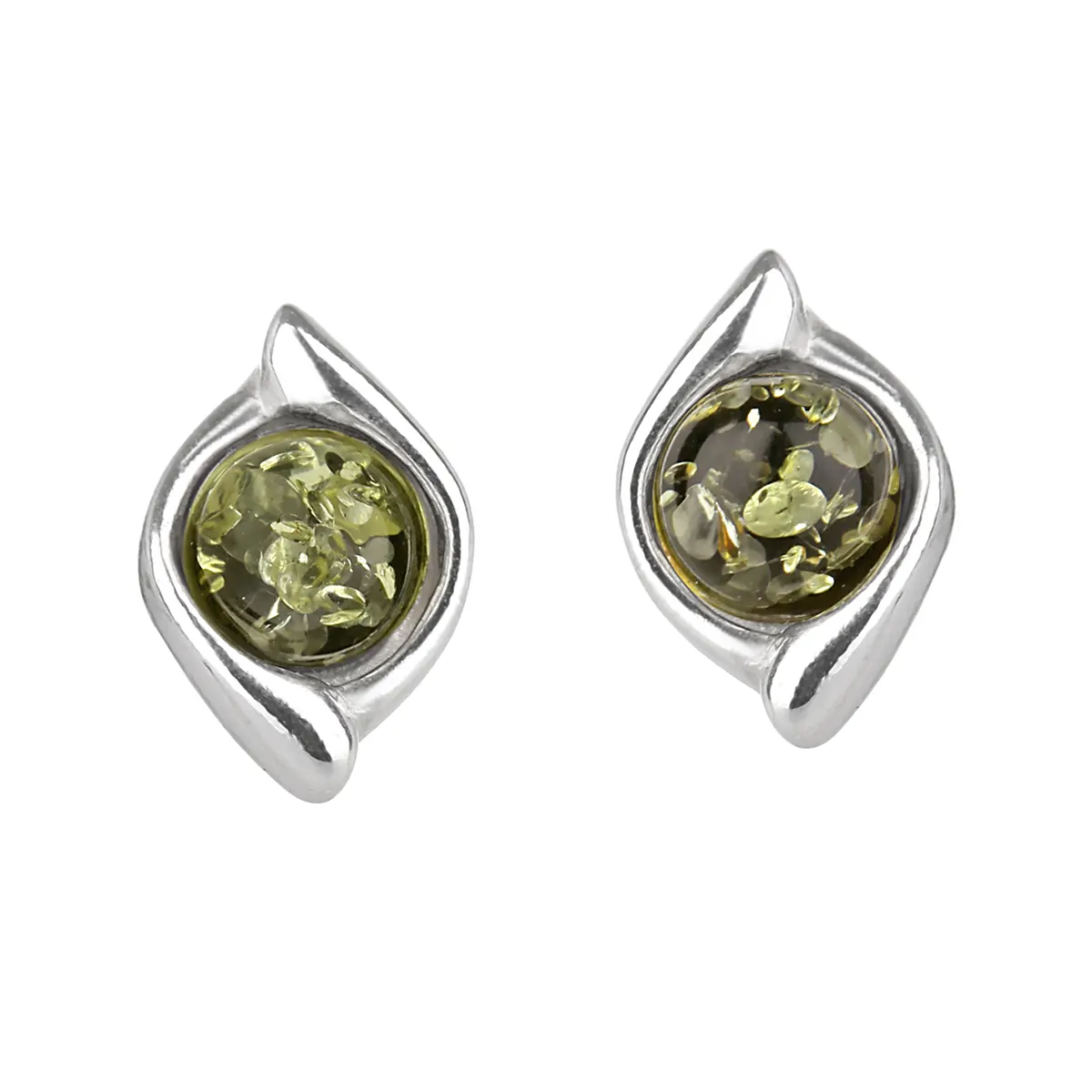 ohrstecker-ohrringe-bernstein-amber-gruen-silber-irland-008 Green Amber Studs - Irische Ohrstecker aus grünem Bernstein & Sterling Silber