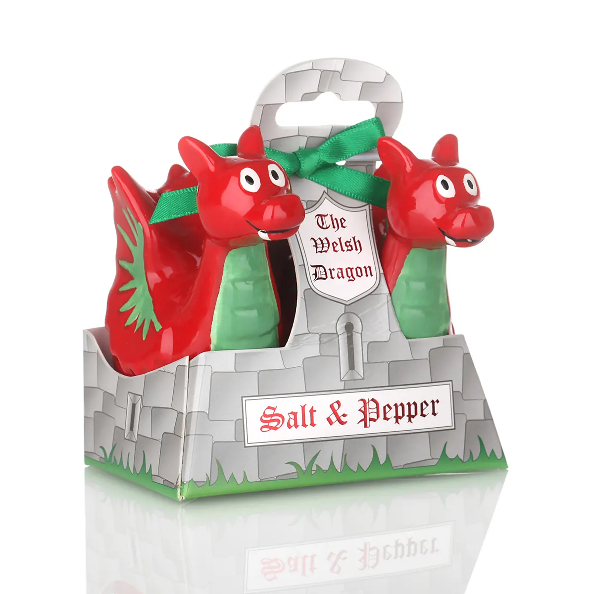 Baby Welsh Dragon - Handbemalte walisische Drachen als Keramik Salz- und Pfefferstreuer Set Baby Welsh Dragon - Handbemalte walisische Drachen als Keramik Salz- und Pfefferstreuer Set