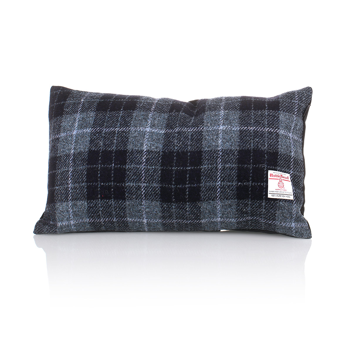 kissen-cushion-45x25-harris-tweed-schottland-karo-grey-black-tartan-001 Harris Tweed Kissen aus Schottland - Grey & Black Tartan - 25 x 45 cm