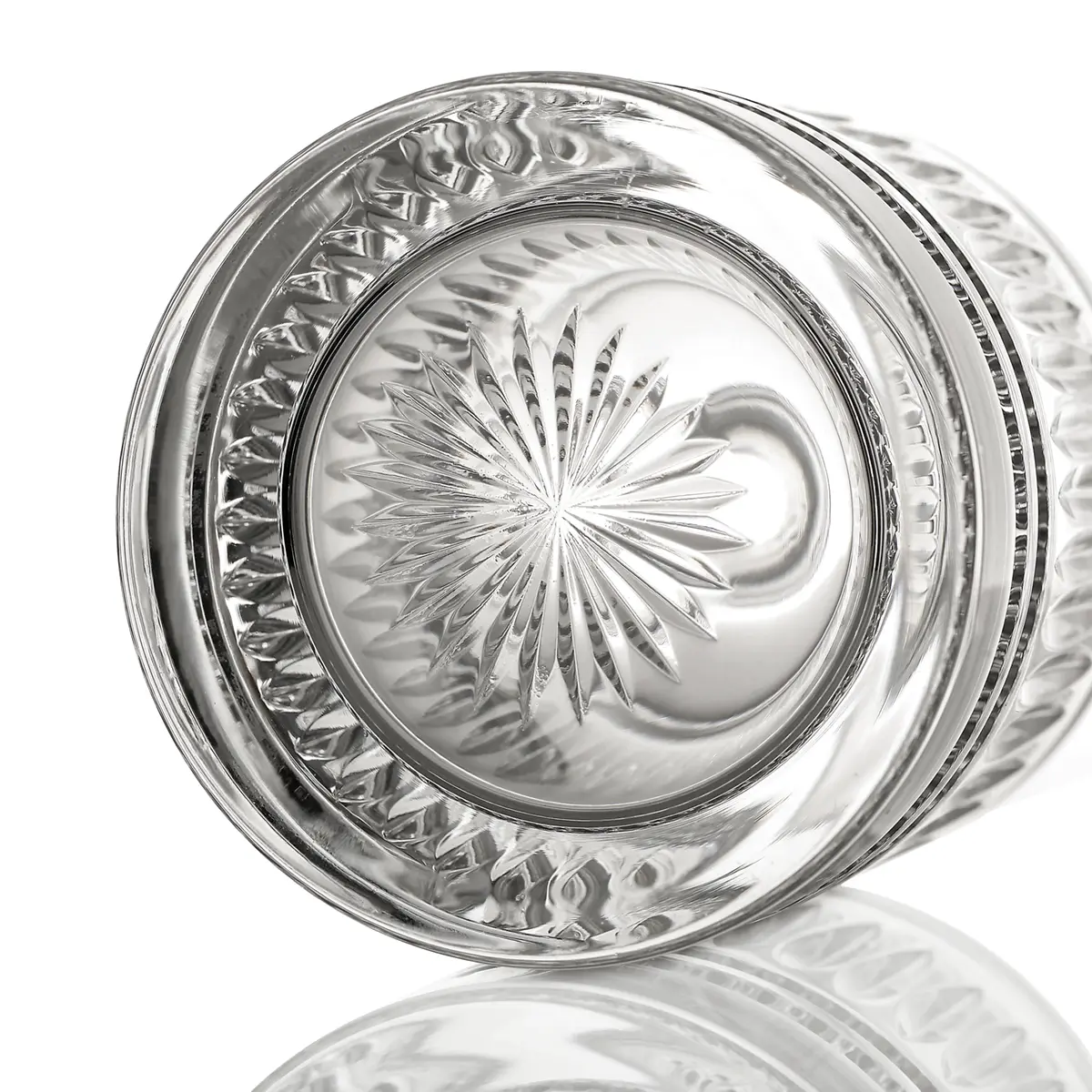 karaffe-dekanter-whisky-kristall-glas-art-deco-015 Art Deco - Runde Kristallglas Whisky Karaffe mit Diamantschliff