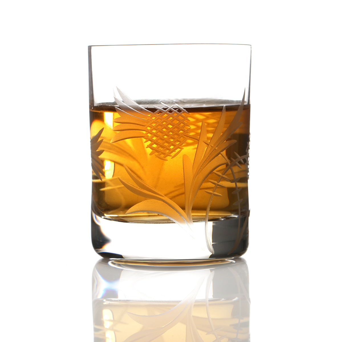 kristall-whisky-shot-dram-glas-007 Flower of Scotland Dram - Schottische Distel Kristall Whiskyglas aus Schottland