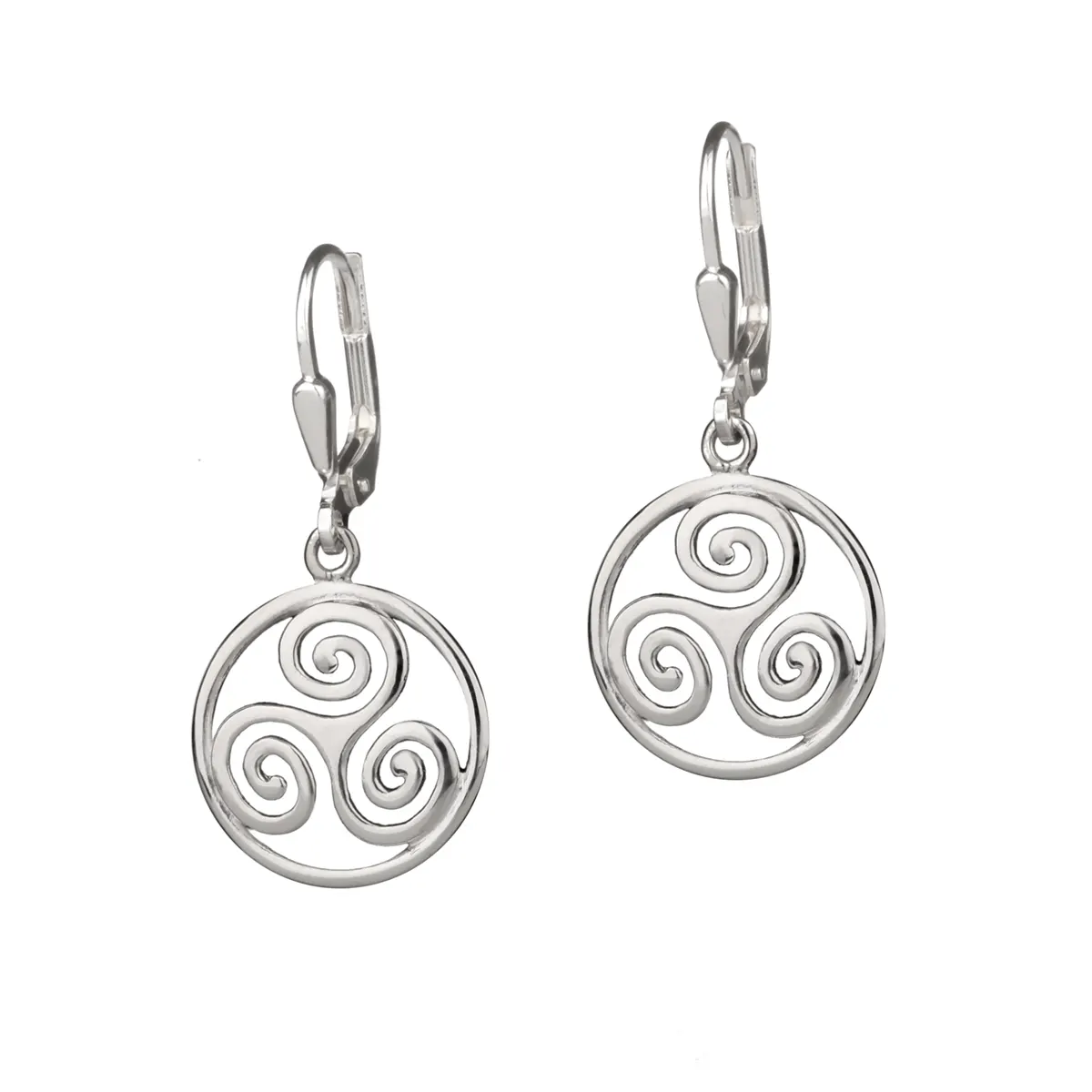 Newgrange Spiral - Keltische Triskele Ohrhänger aus Sterling Silber