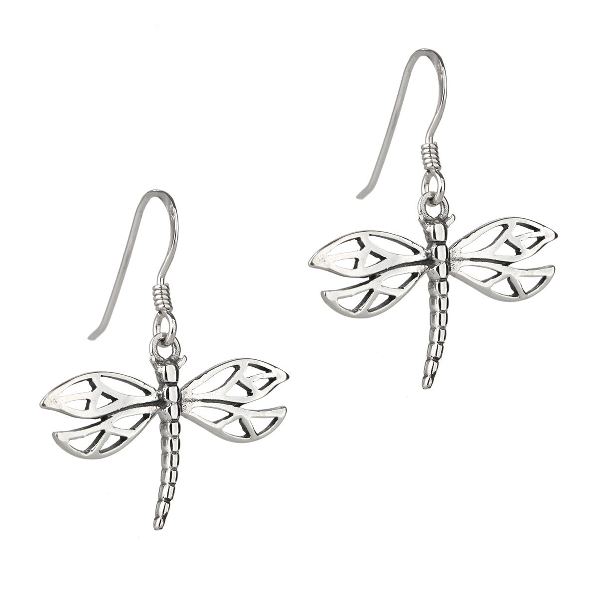 keltisch-libelle-outlander-silber-ohrringe001 Dragonfly in Amber - Keltische Libellen Ohrhänger aus Sterling Silber