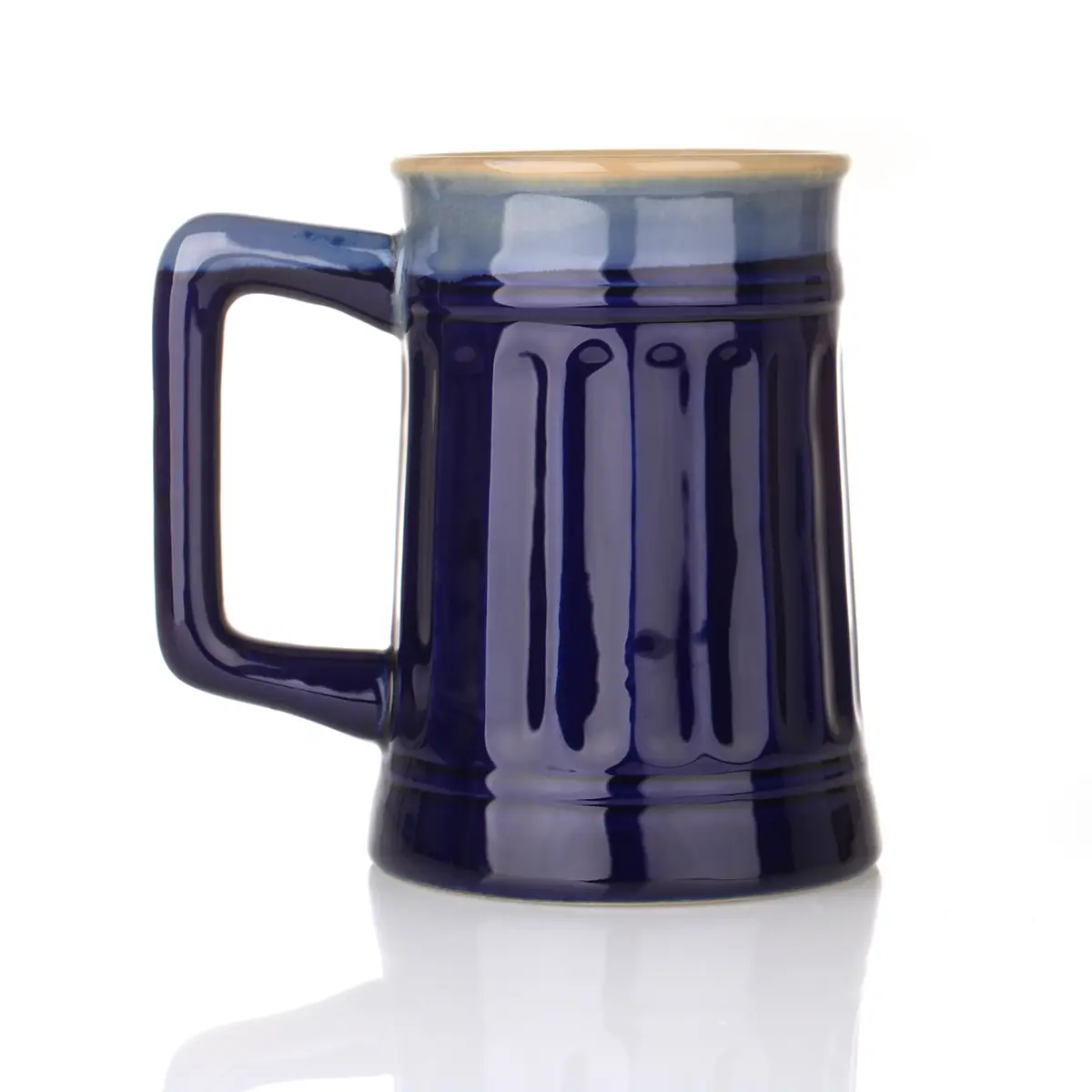 bier-krug-becher-tankard-schottland-piper-dudelsack-007 Scottisch Piper - Schottischer 1 Pint Bierkrug mit Dudelsackbläser - Blau
