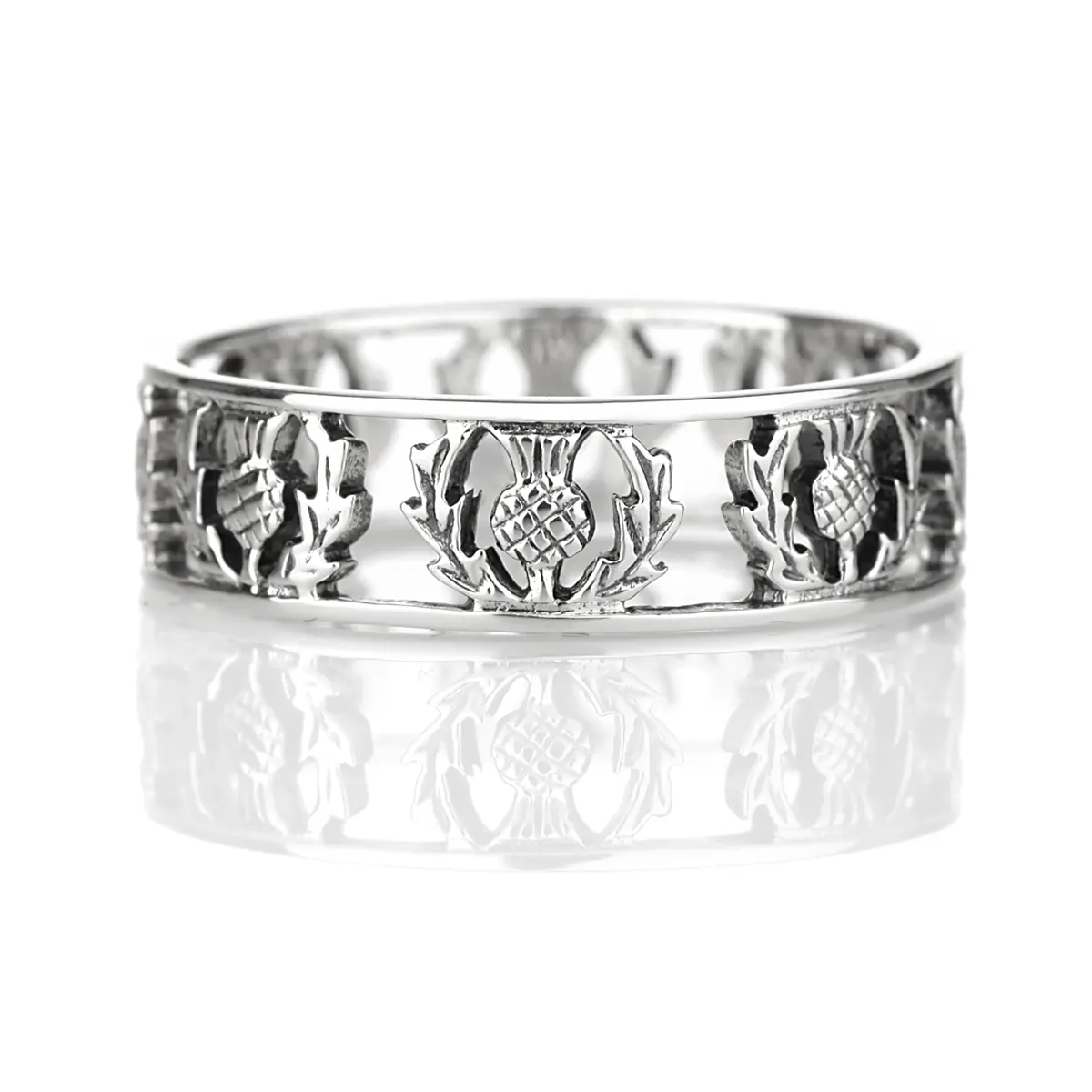 Scottish Thistle Ring - Sterling Silber mit schottischen Disteln