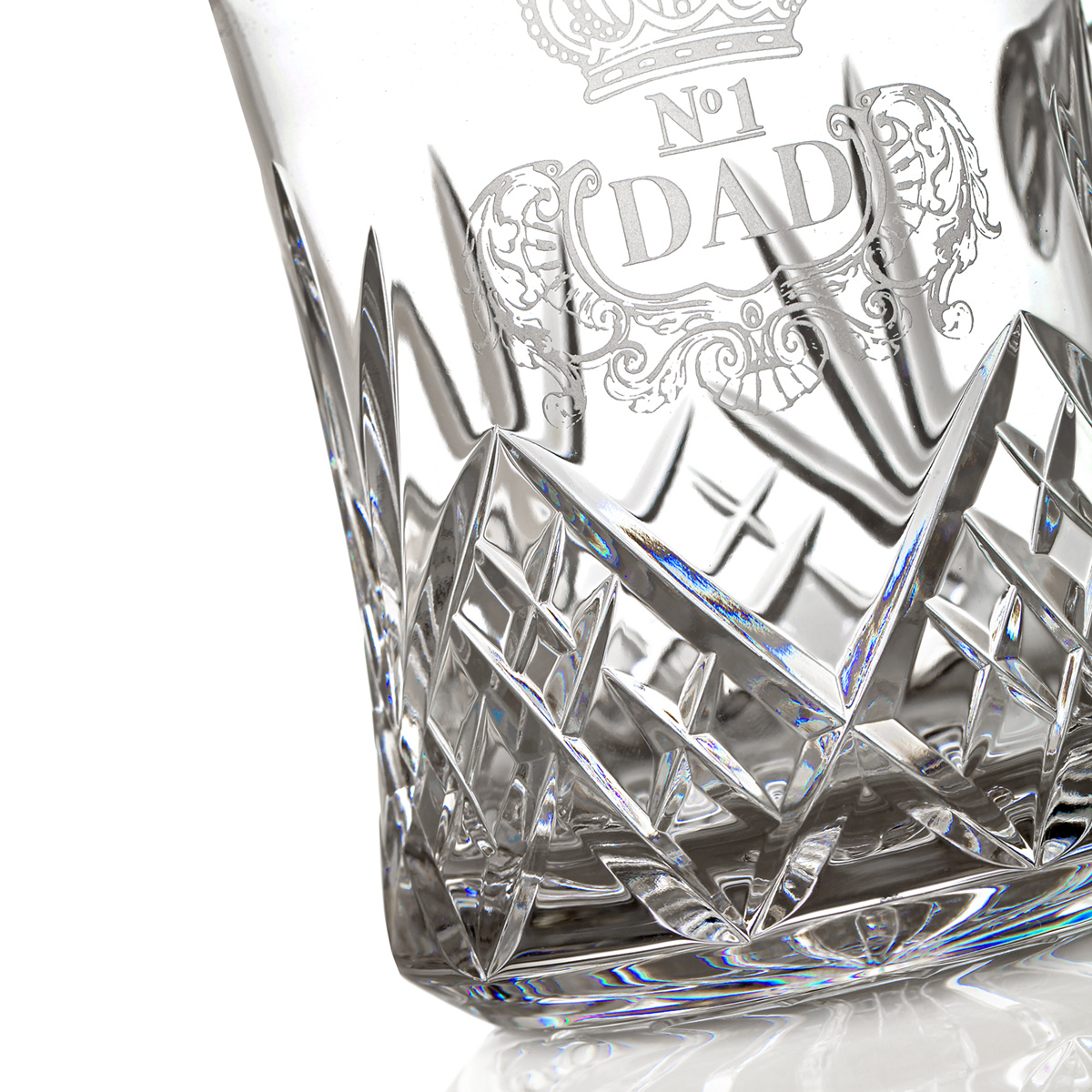 No.1 DAD - Handgefertigtes One Pint Bierglas - Kristallglas mit Diamantschliff & Gravur