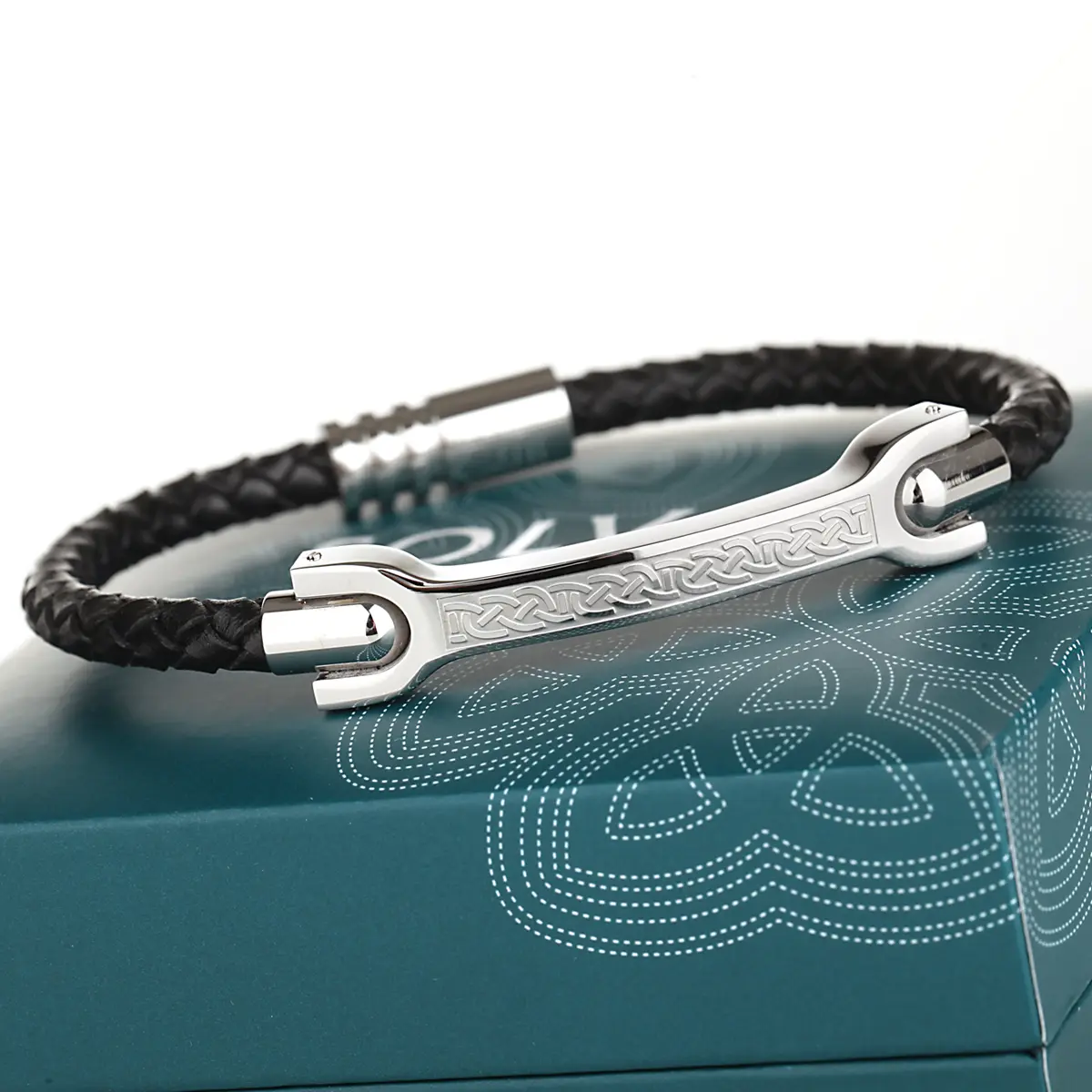 Armband-Leder-Edelstahl-keltisch-irischer-schmuck-013