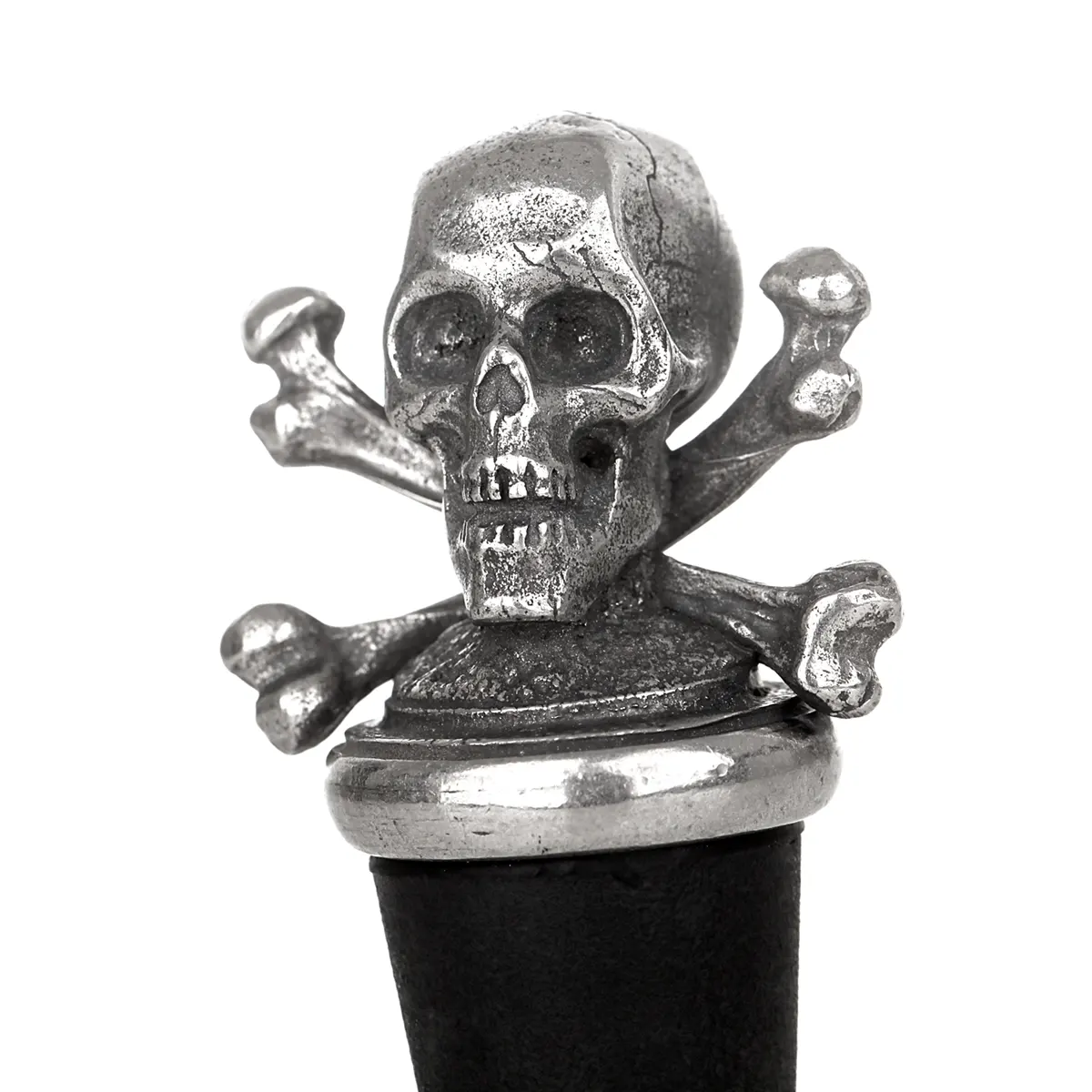 Skull & Crossbones Bottle Stopper - Flaschenverschluss / Stopfen mit Totenkopf aus Zinn