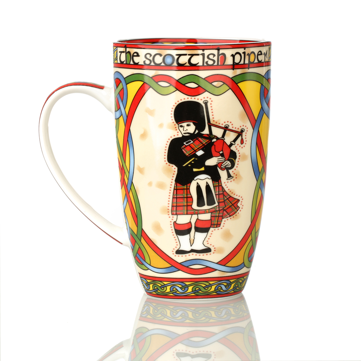 Kaffeebecher-Mug-scottisch-piper-dudelsack-002 Scottish Piper Mug - Kaffeebecher aus Keramik mit schottischem Dudelsackbläser