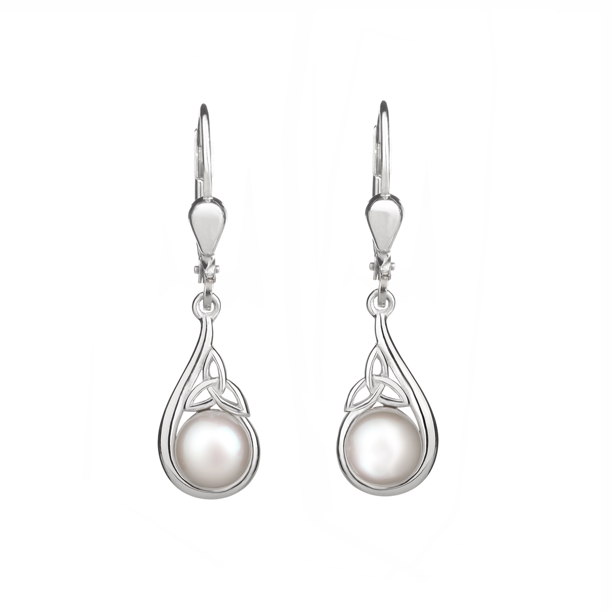 Ohrringe-Ohrhaenger-Irland-Keltisch-Trinity-Perle-Silber-002JXnmMk582saPy Trinity Pearl Ohrhänger - Sterling Silber mit Perlen - handgefertigt in Irland