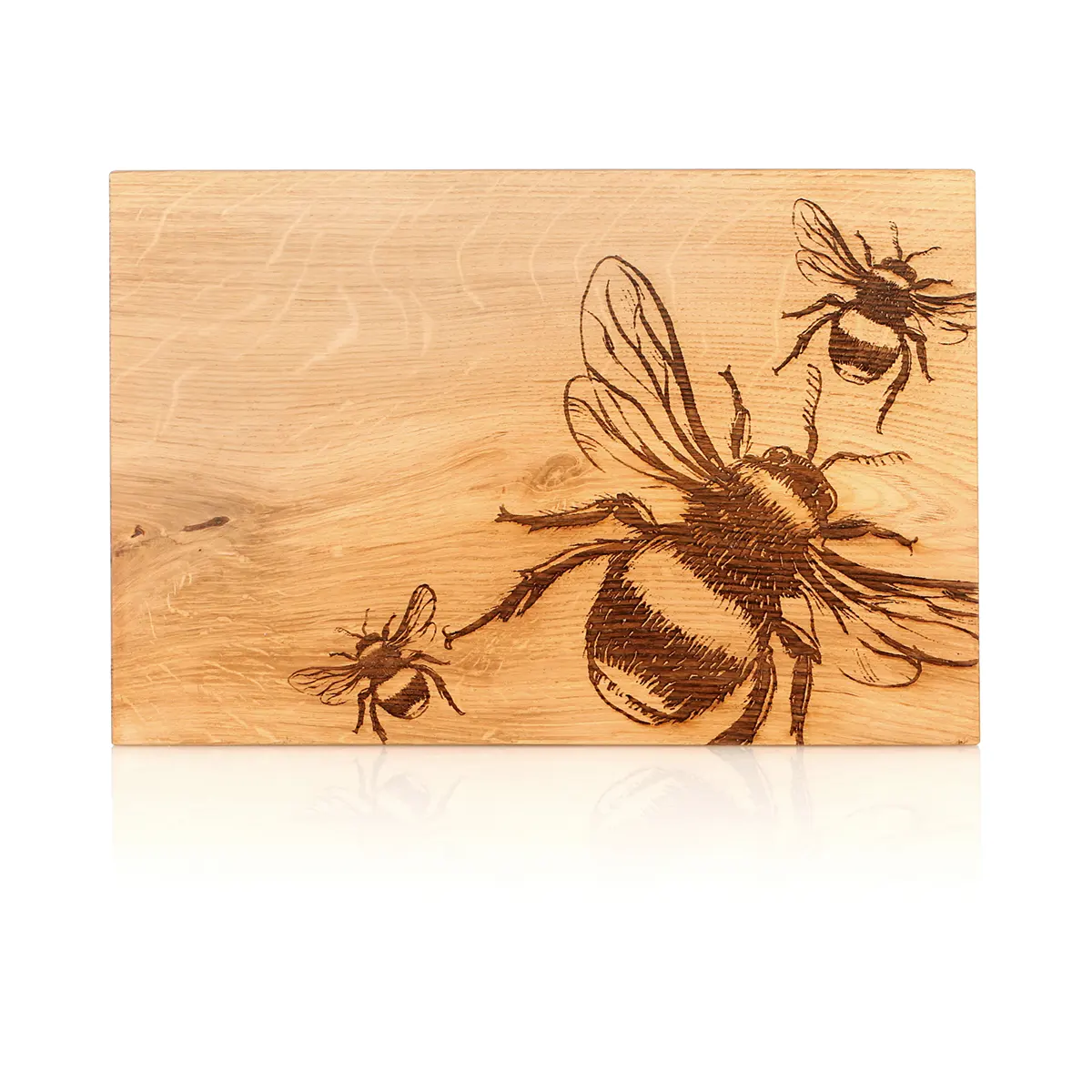 Scottish Bee - Eichenholz Schneidebrett / Servierbrett - Made in Scotland