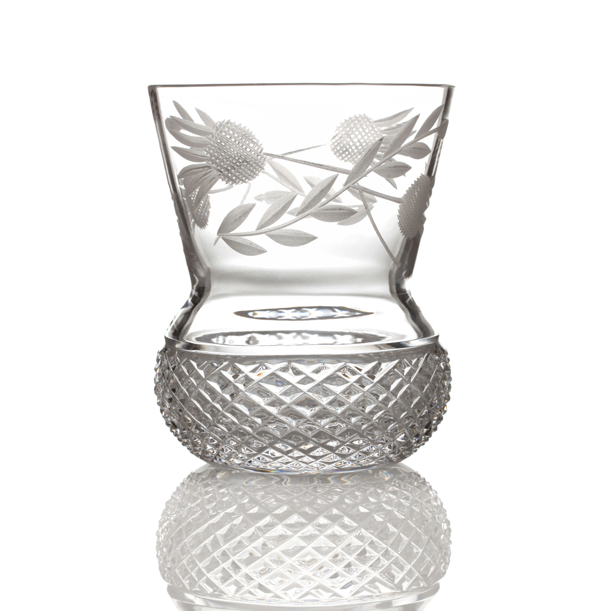 whisky-glas-tumbler-kristall-schotltand-distel-001 Flower of Scotland - schottische Distel - handgefertigtes Kristall Whisky Glas