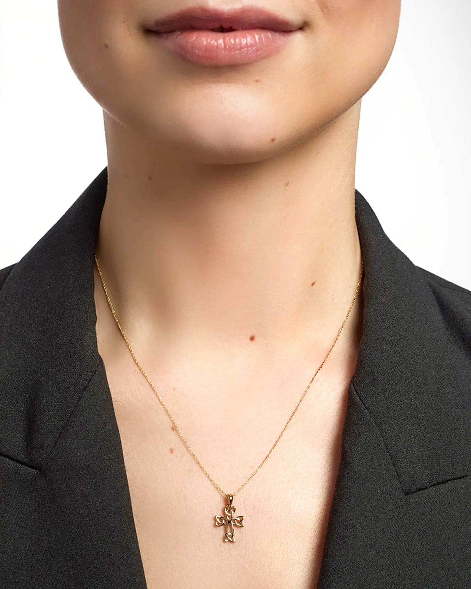 Keltisches Kreuz aus 10K Gold mit Trinity-Knoten - Handgefertigt in Irland