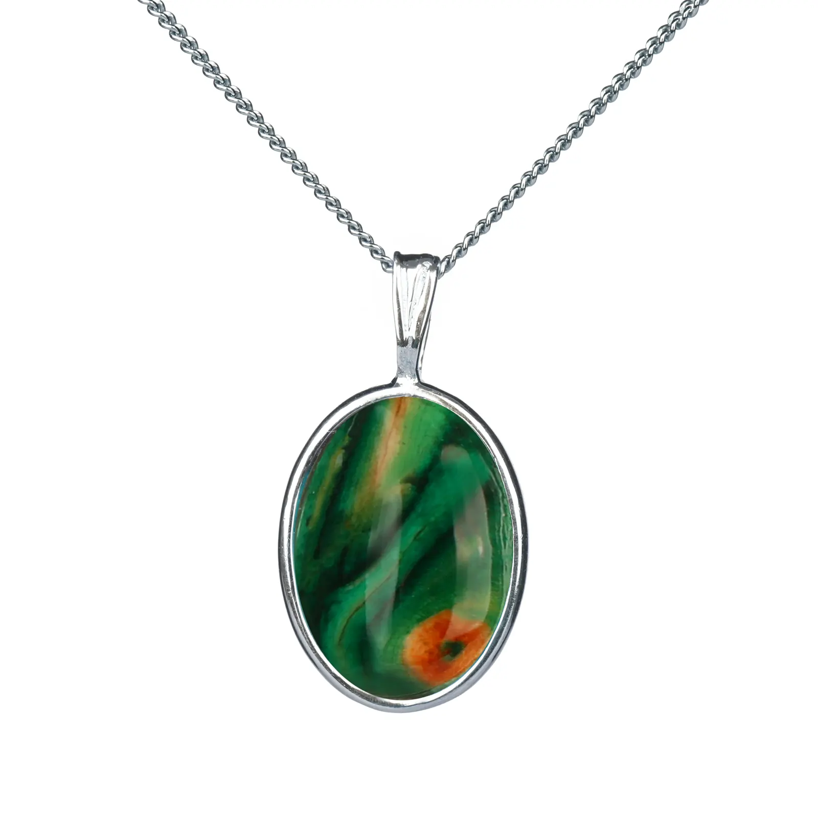 Heathergem Kette mit ovalem Anhänger – handgefertigt aus Sterlingsilber & schottischer Heide Heathergem Kette mit ovalem Anhänger – handgefertigt aus Sterlingsilber & schottischer Heide