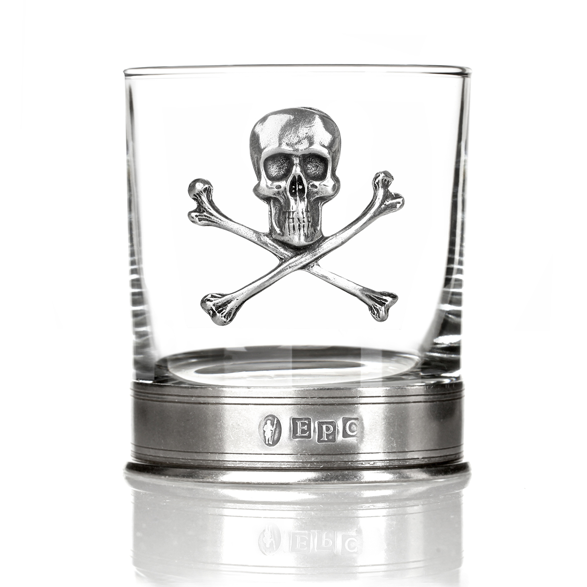 whisky-glas-tumbler-zinn-totenkopf-skull-004 Skull & Crossbones Tumbler - Handgefertigtes Whisky Glas mit Totenkopf aus Zinn