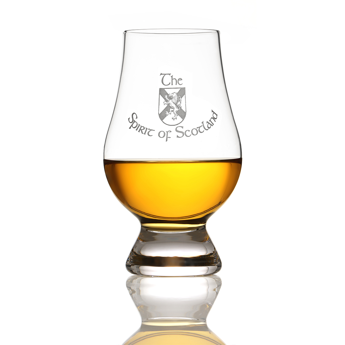 Glencairn Whisky Tasting Glas mit Gravur  'The Spirit of Scotland' - Schottisch Flagge & Löwe