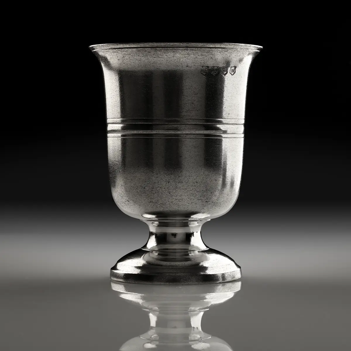 weinkelch-mittelalter-tudor-goblet-zinn-poliert-pint-001 Tudor Goblet - 1 Pint  Mittelalter Weinkelch aus England - Zinn poliert