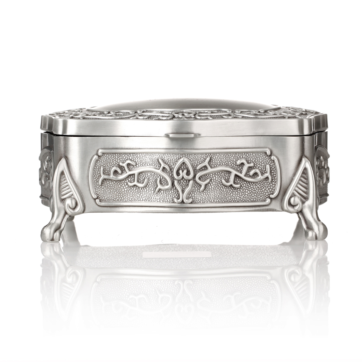 schmuck-schatulle-kasten-keltisch-silber-metall-irland-010 Irische Schmuckschatulle mit floralen keltischen Motiven - Handgefertigt in Irland