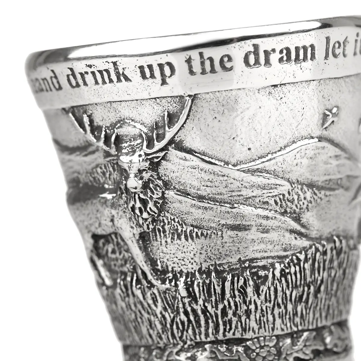shot-glas-becher-silber-zinn-shottland-highlands-006 Highland Dram Cup Shotbecher - keltischer Schnapsbecher aus Zinn