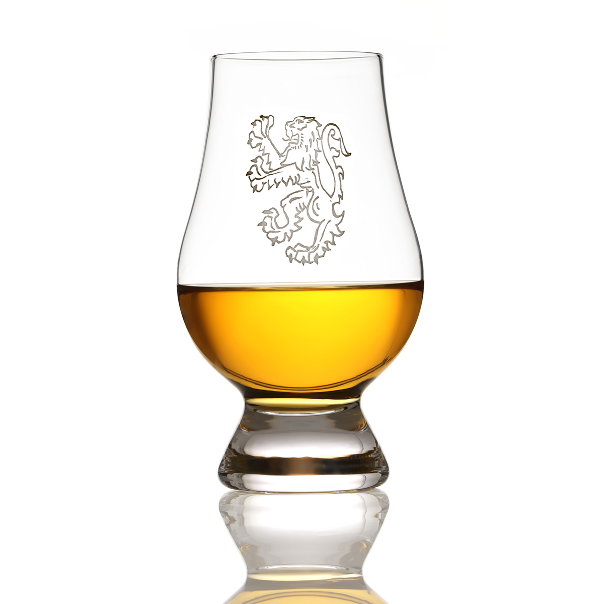 Glencairn-Whisky-Tasting-glas-loewe-lion-rampant-002 Glencairn Whisky Tasting Glas mit Gravur - 'Lion Rampant - Schottischer Löwe'