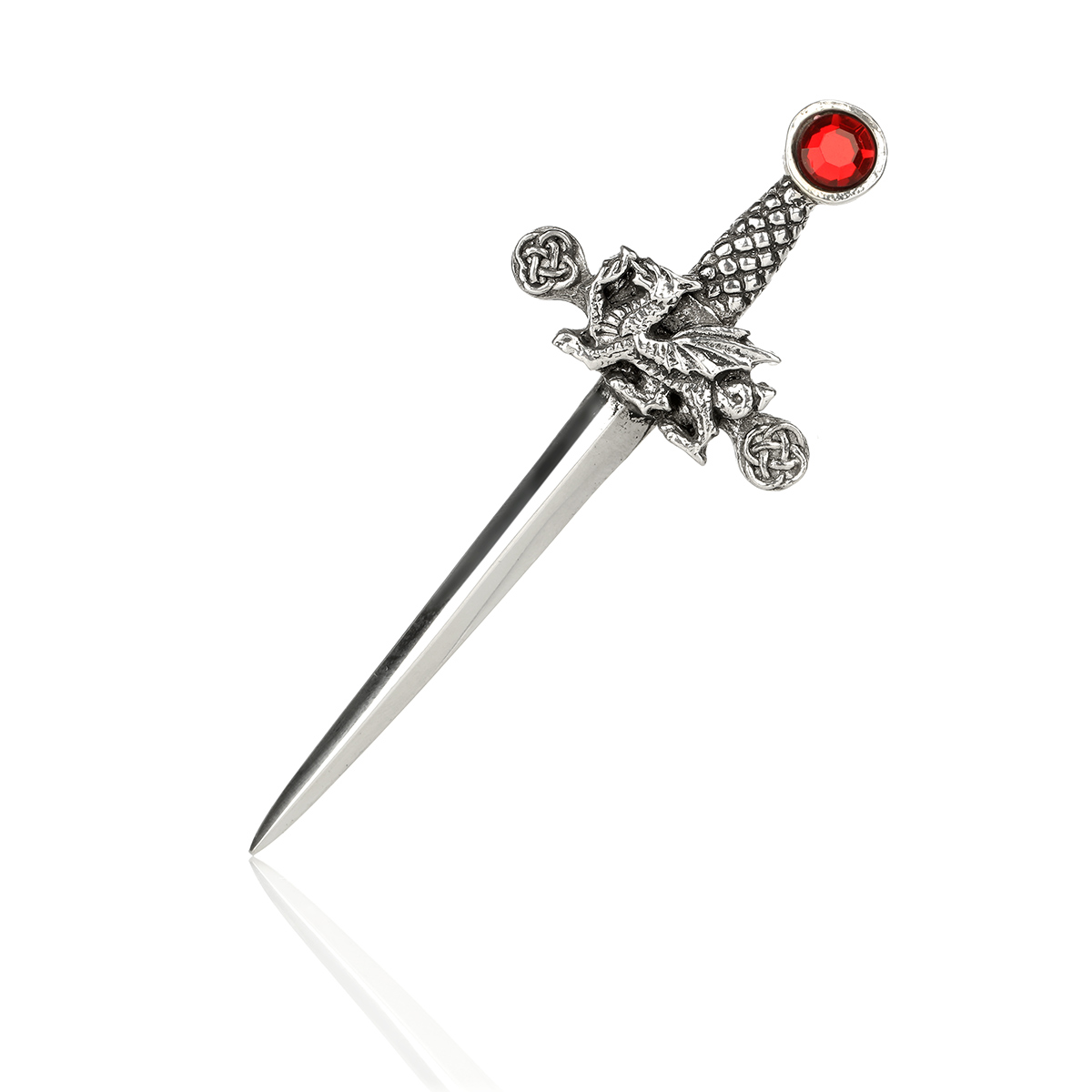 Welsh Dragon & Sword - Handgefertigter Kilt Pin mit dem walisischen Drachen