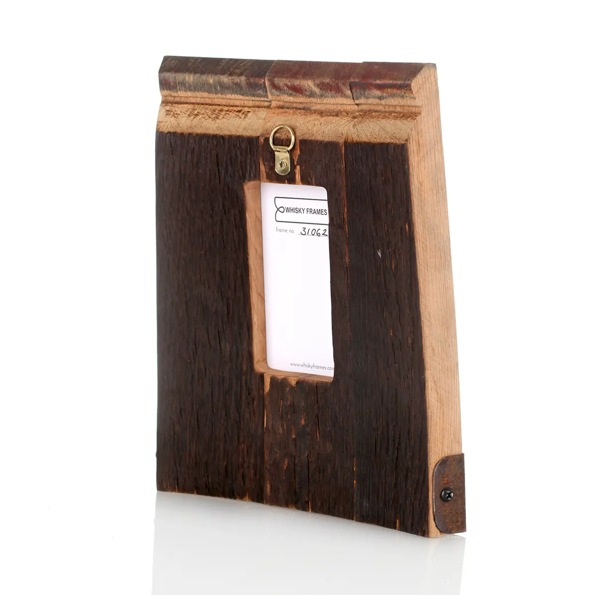 Whiskyfass-Fotorahmen 10x15 cm - Handgefertigt aus recyceltem Fassholz (Eiche) & Harris Tweed Whiskyfass-Fotorahmen 10x15 cm - Handgefertigt aus recyceltem Fassholz (Eiche) & Harris Tweed