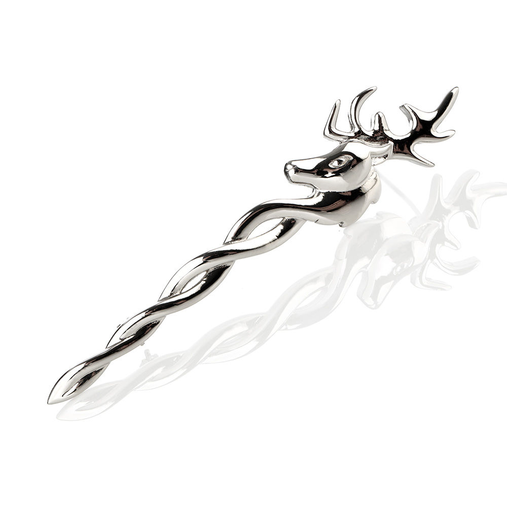 staghorn-kiltpin-hirsch-silber-schottland-002 Staghorn Kilt Pin aus Schottland - Hirschkopf & keltische Knoten
