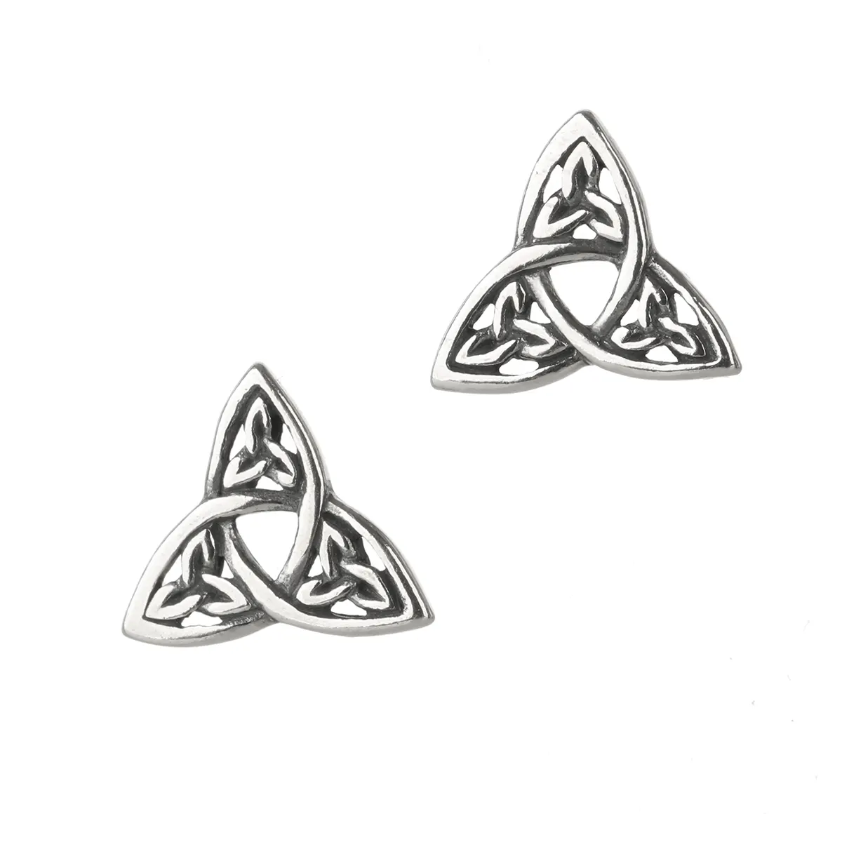 Keltische Trinity Sterlingsilber-Ohrstecker aus Schottland