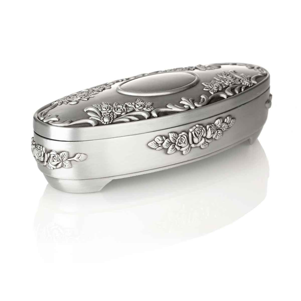 schmuck-schatulle-kasten-keltisch-silber-metall-irland-015 Ovale Schmuckschatulle mit floralen Ornamenten - handgefertigt in Irland