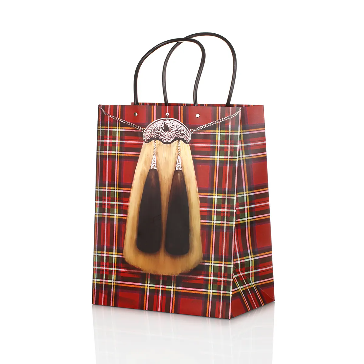 geschenk-beutel-gift-bag-schottland-royal-stewart-tartan-001 Royal Stewart Tartan Shopping Bag - schottischer Karomuster Einkauftasche aus Papier