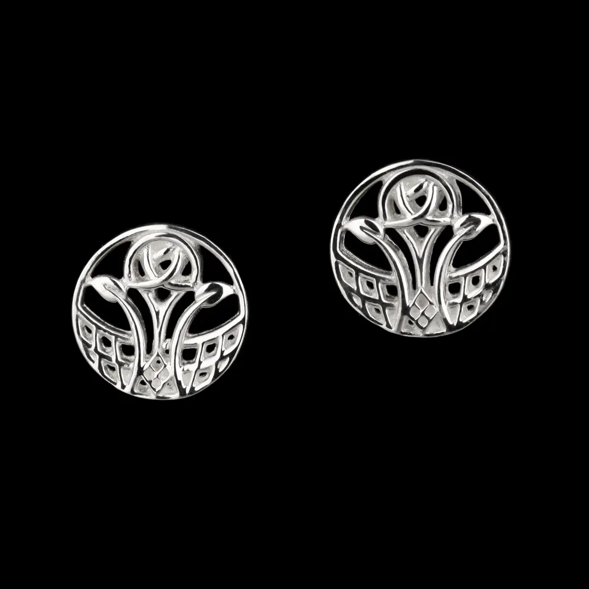 ohrstecker-ohrschmuck-schottland-distel-scottish-thistle-silber-002 Charles Rennie Mackintosh Ohrstecker aus Sterling Silber - Made in Scotland