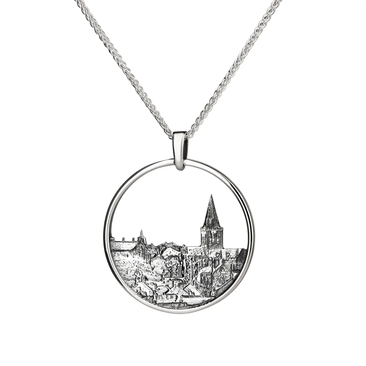 kette-anhaenger-orkney-schotltland-kirkwall-skyline-silber-002 Kirkwall Skyline - Anhänger & Kette von den Orkney Inseln