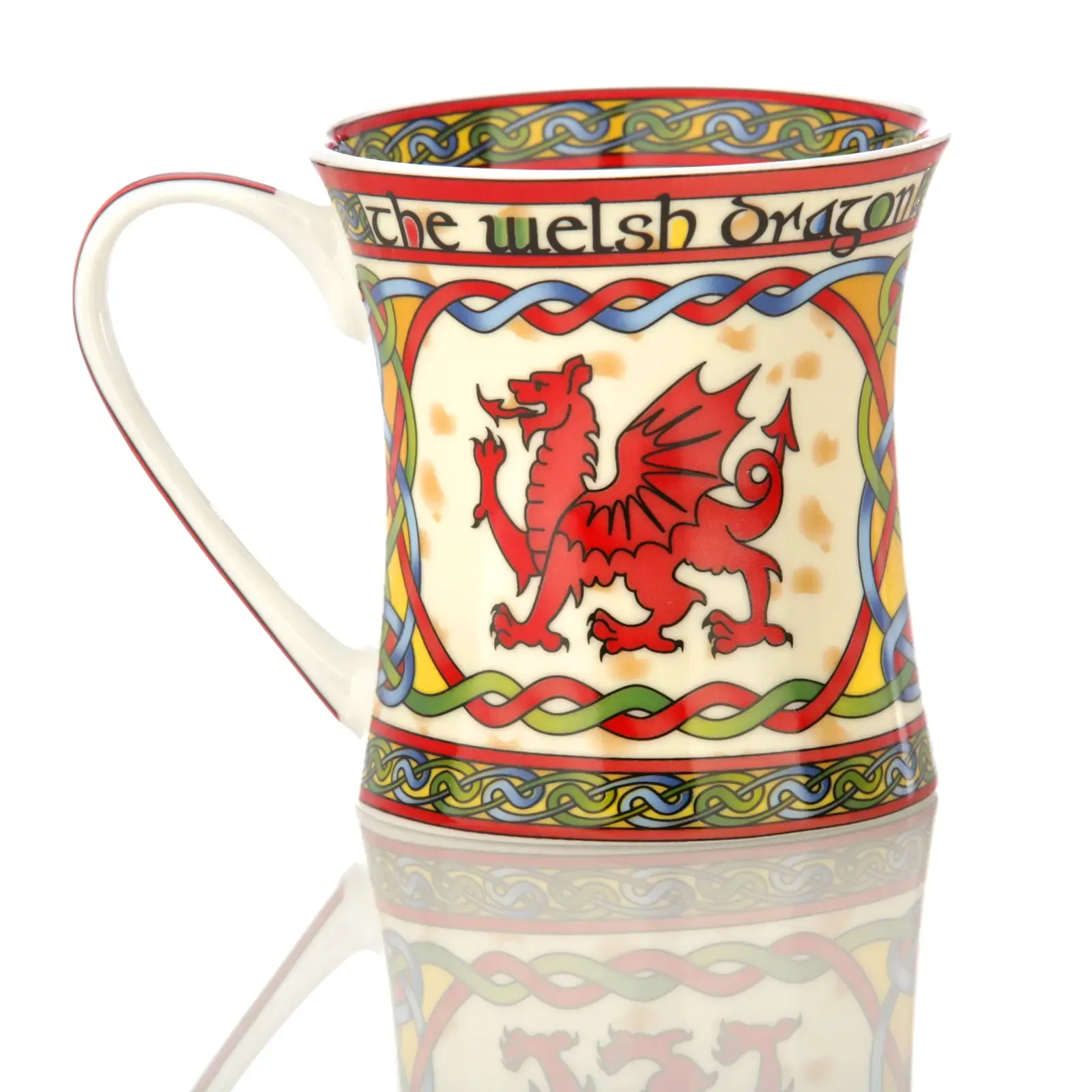 The Welsh Dragon Mug - Kaffeebecher mit walisischem Drachen & Keltischen Mustern