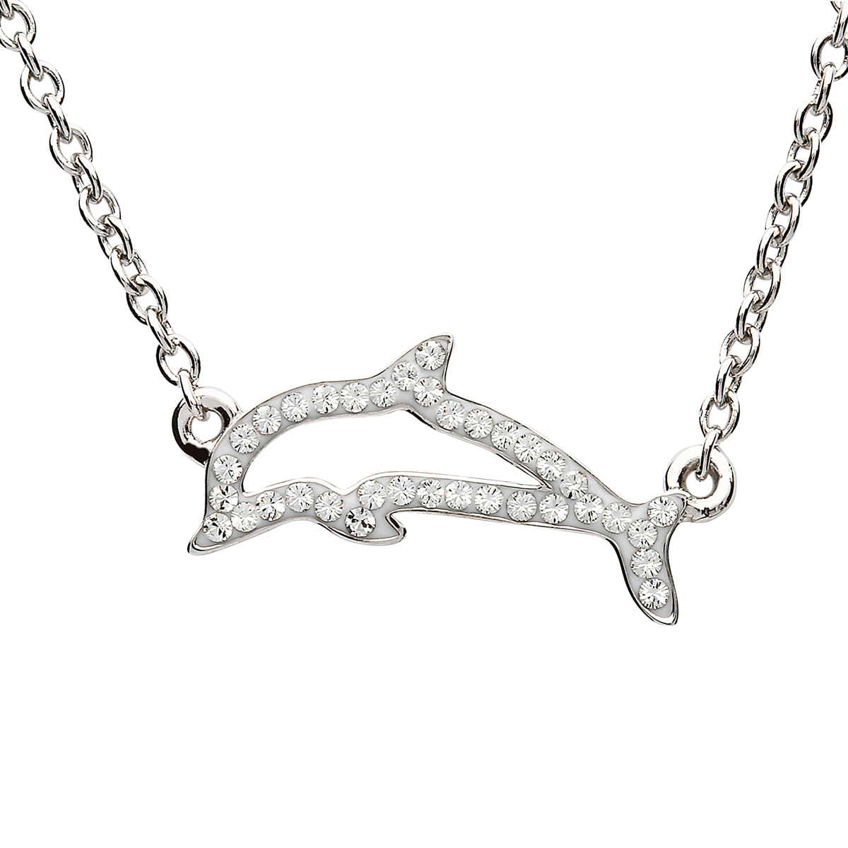 Crystal Dolphin Kette aus Irland - Ein Delphin mit Swarovski Kristallen