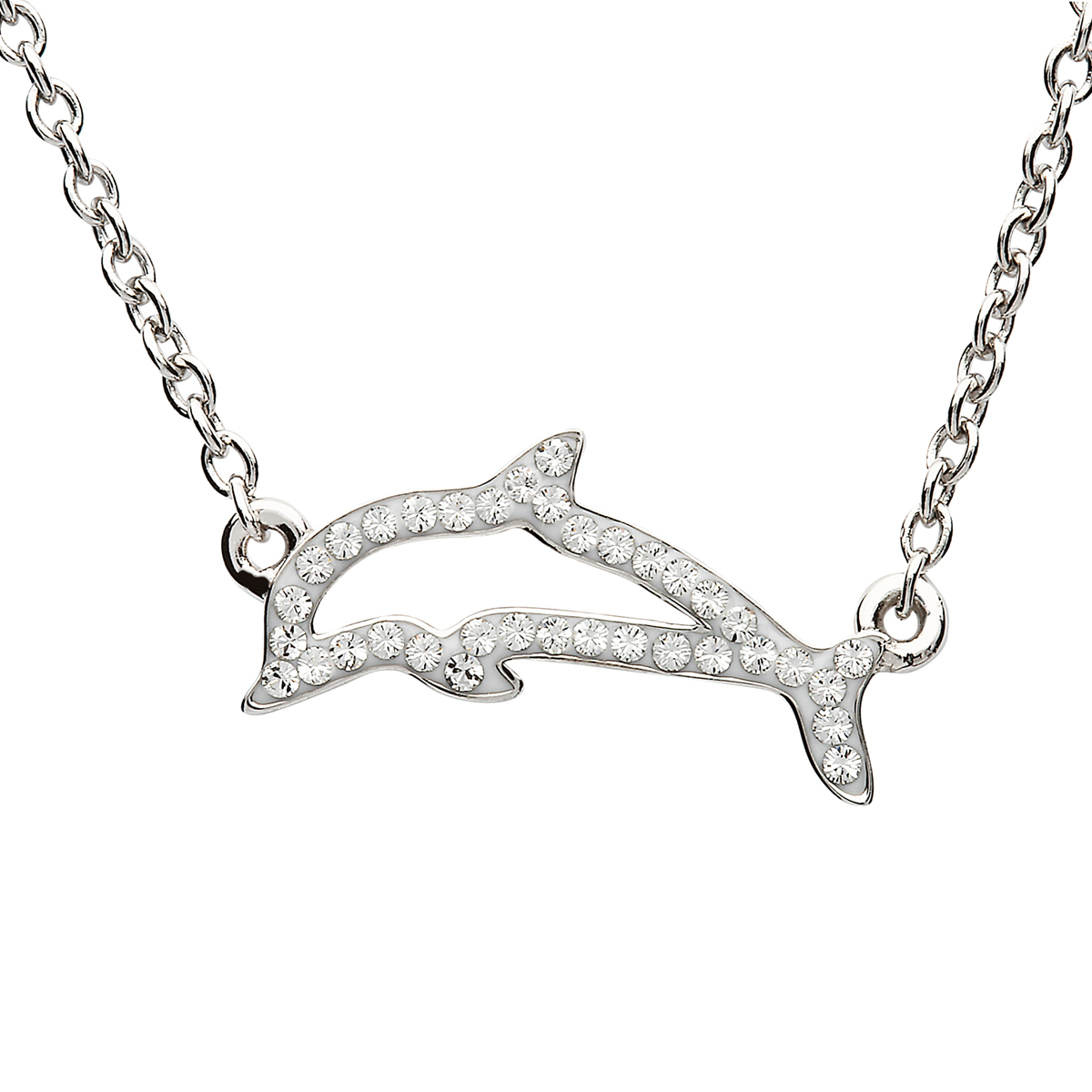 kette-anhaenger-ocean-delphin-dolphin-swarovski-kristall-002 Crystal Dolphin Kette aus Irland - Ein Delphin mit Swarovski® Kristallen