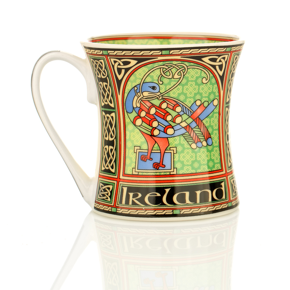 Ireland-peacock-pfau-tasse-mug-01 Celtic Peacock  Mug - verzierter Kaffeebecher mit Pfauen & keltischem Muster