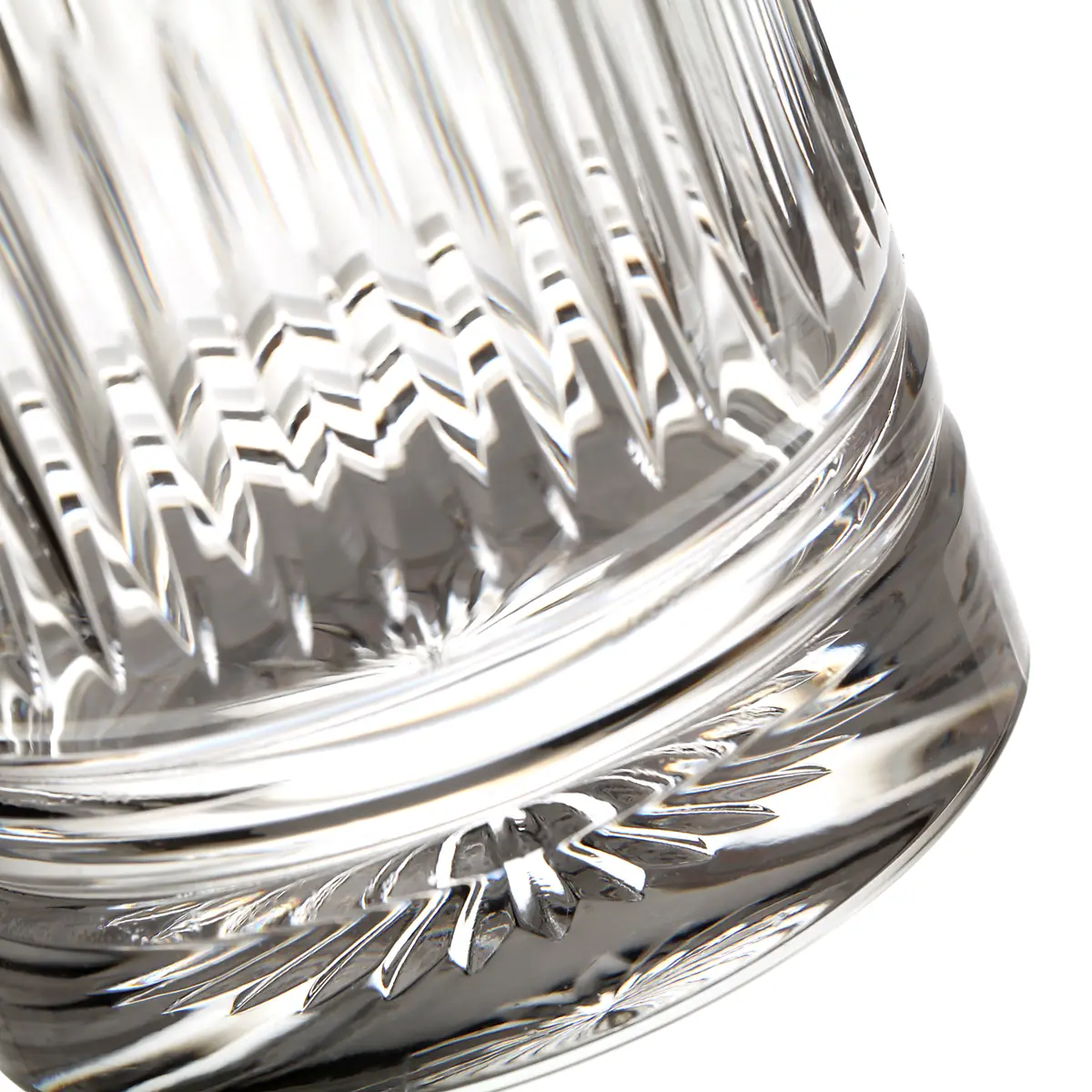 Art Deco - Runde Kristallglas Whisky Karaffe mit Diamantschliff