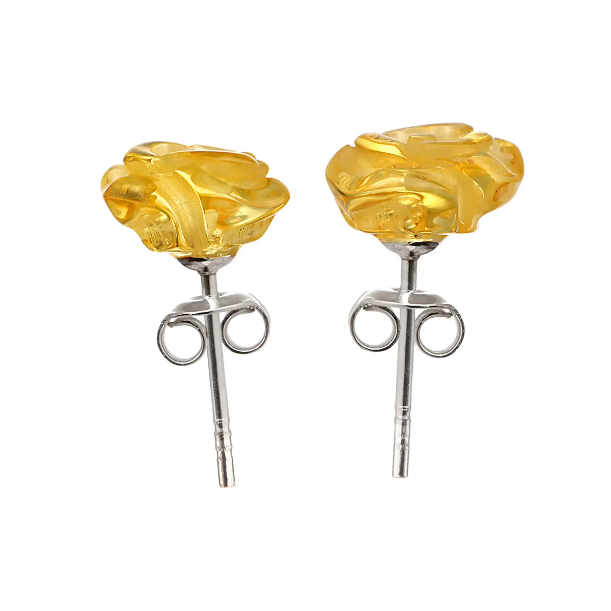 ohrstecker-ohrringe-rose-bernstein-amber-gelb-silber-irland-004 Amber Rose - Irische Ohrstecker aus honigfarbenem Bernstein & Sterling Silber