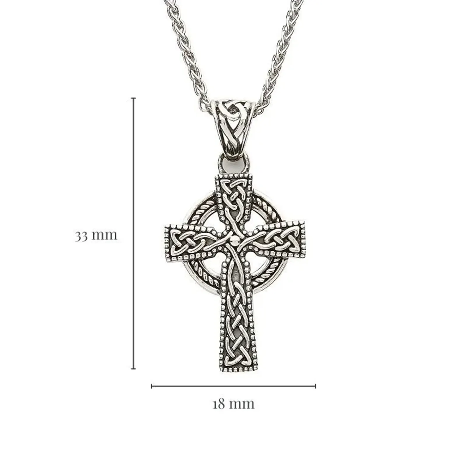 Keltisches Kreuz aus Sterlingsilber - Handgefertigt in Irland