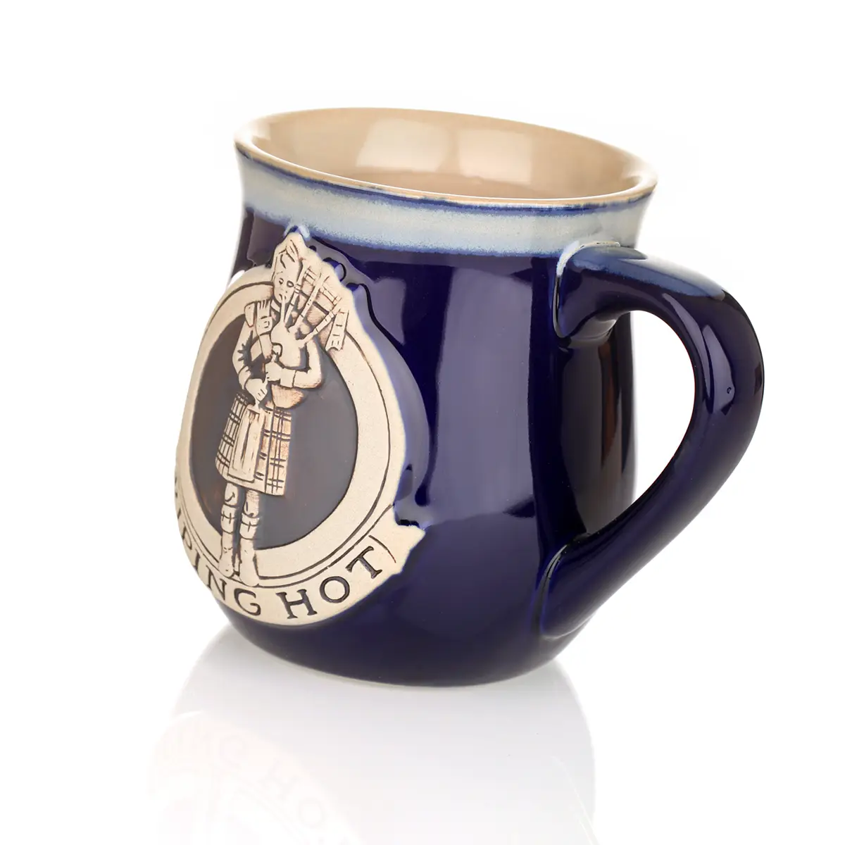 Piping Hot Mug - Scottish Piper Dudelsackbläser Kaffeebecher - Blau