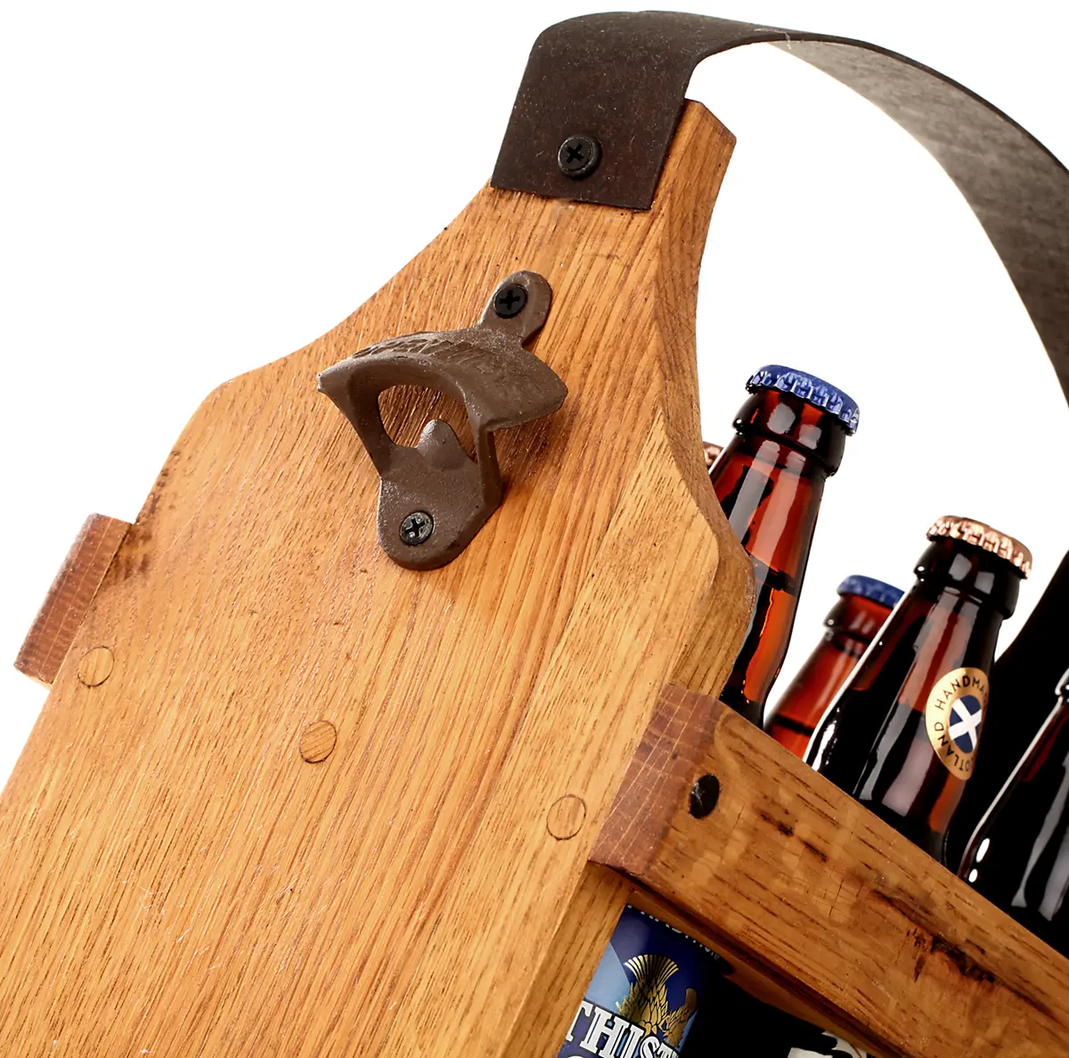 bier-flaschen-traeger-whisky-fass-recycled-schottland-003 Flaschenträger aus recycelten schottischen Whiskyfass - für 6 Bierflaschen