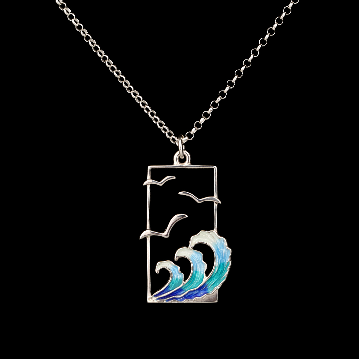 kette-anhaenger-silber-emaille-moeven-meer-golanes-002 Silver Golanes - Möwen & Meer Kette aus Sterling Silber & blauer Emaille