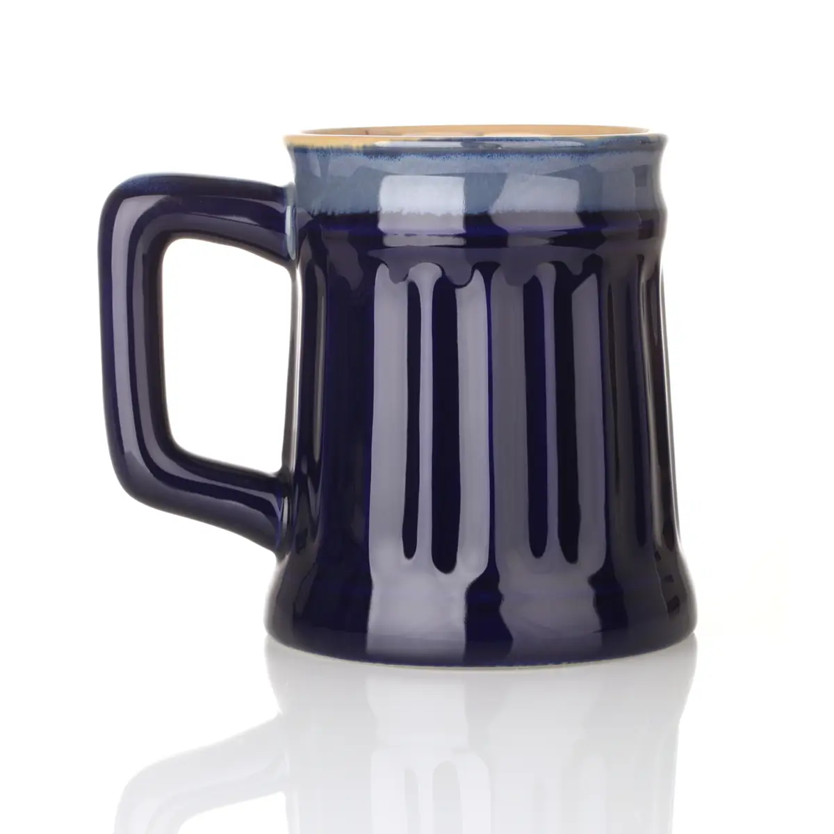 Celtic Cross Stoneware Tankard - Keltischer Keramik Bierkrug - Blau