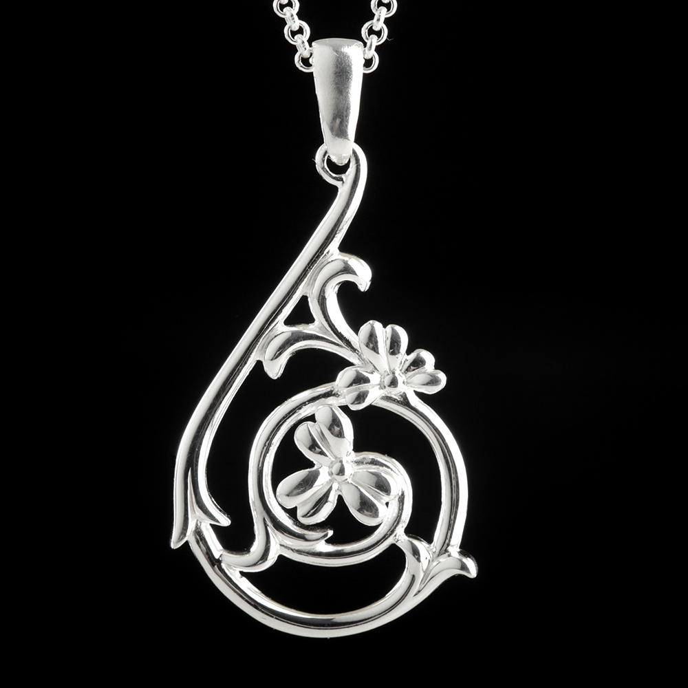 shamrock-kleeblatt-solvar-silber-006 Celtic Shamrock Kette - Irischer Kleeblatt Anhänger - Sterling Silber aus Irland