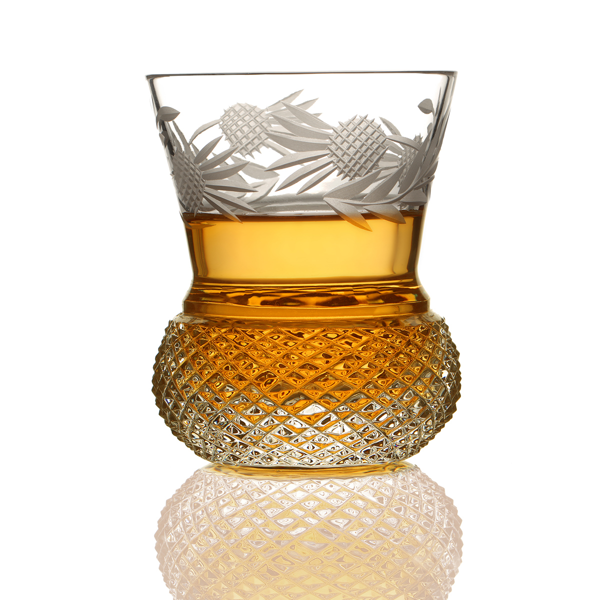 dram-tumbler-whisky-kristall-glas-distel-thistle-005 Flower of Scotland - Whiskyglas aus Schottland in Form einer Distel