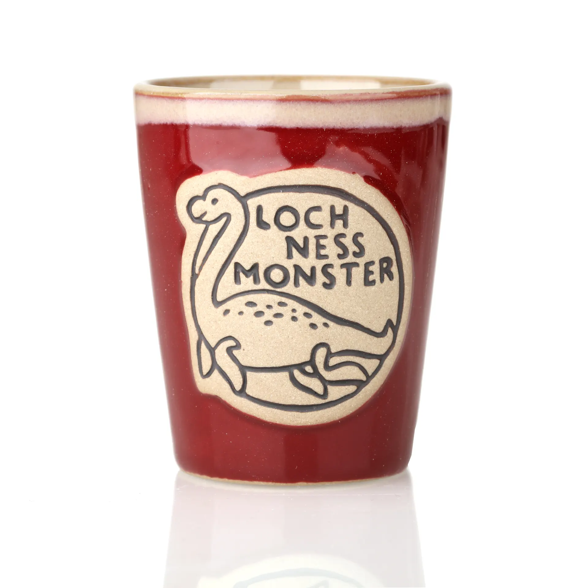 Nessie Shot Cup in Rot - Loch Ness Shotbecher aus Schottland