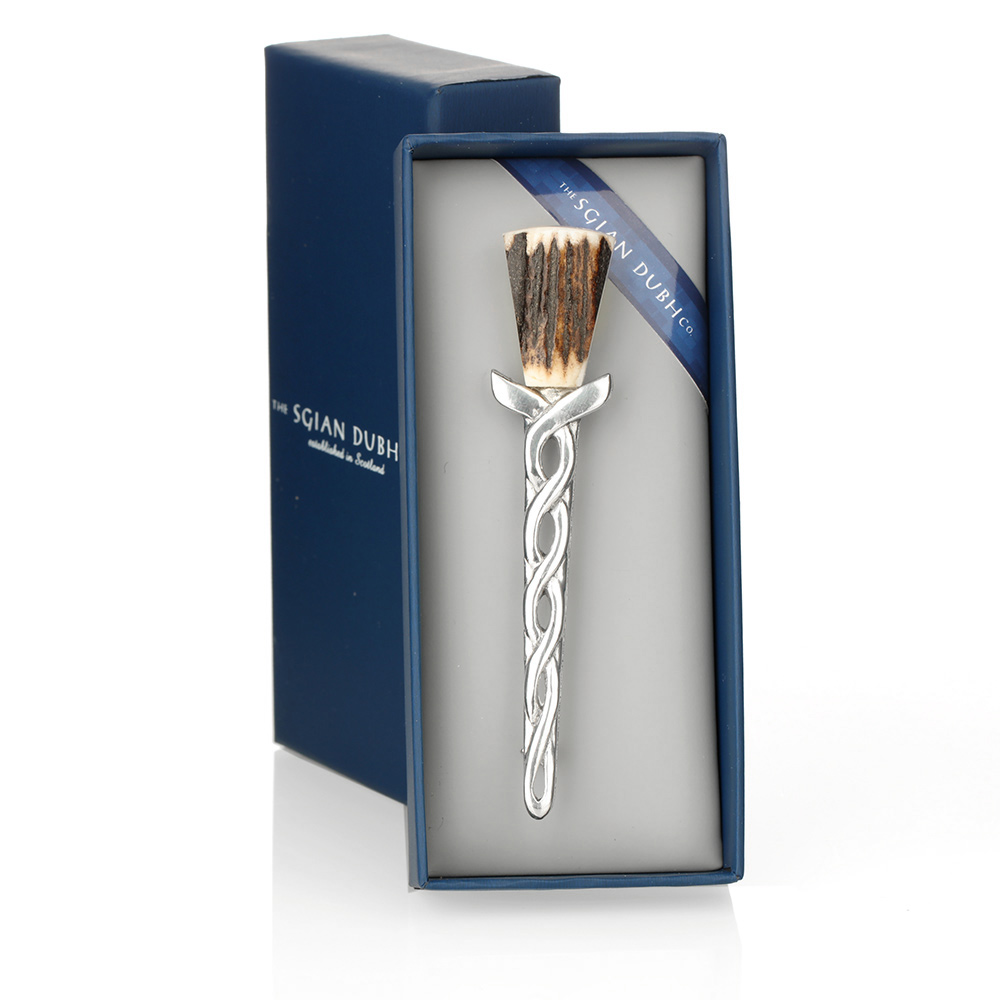 Hirschhorn-horn-keltisch-kiltpin-silber-00158d66a8462a60 Staghorn Sword Highland Kilt Pin aus Schottland - mit echtem Hirschhorn