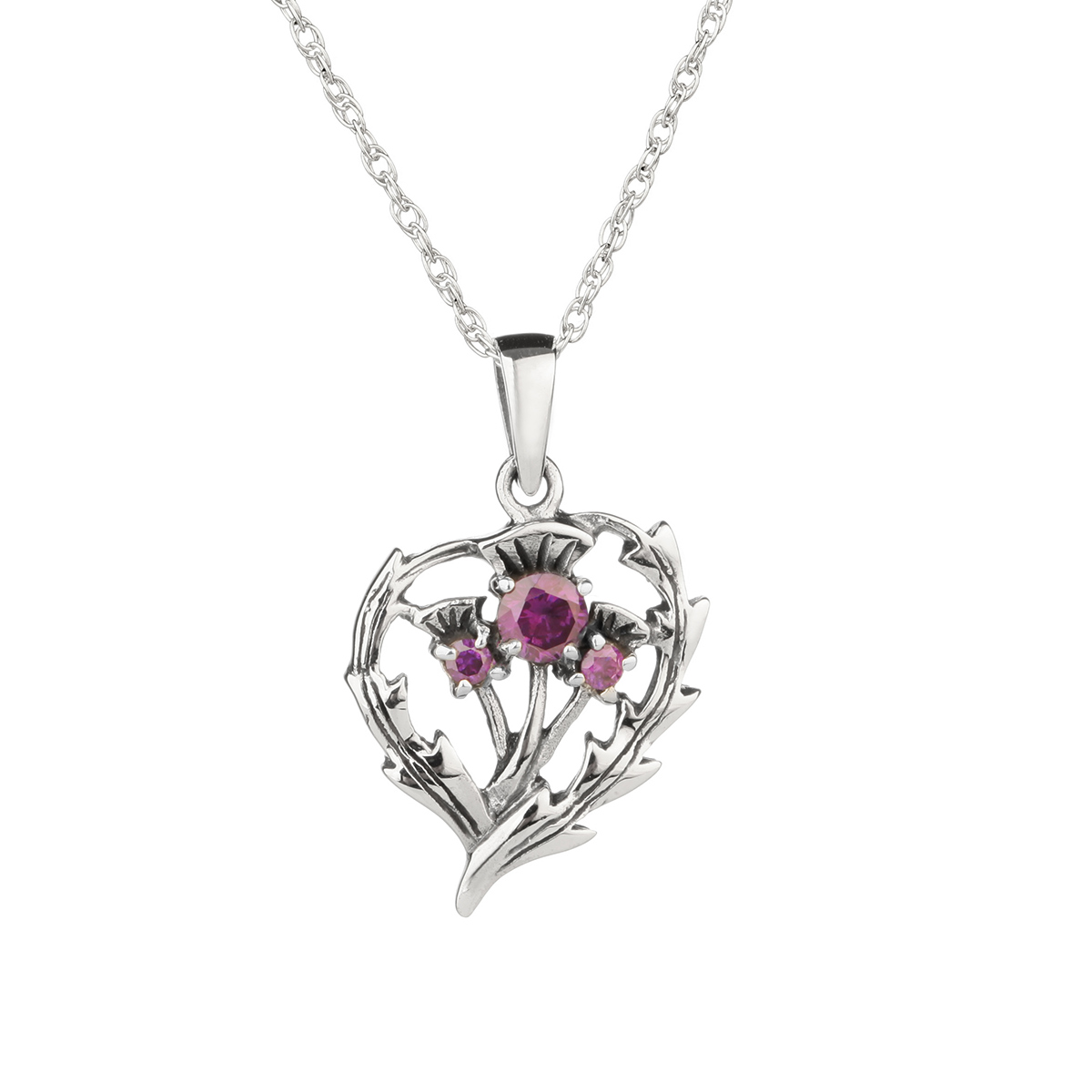 schottische-distel-thistle-kette-silber-004 Crystal Thistle - Schottische Distel Kette - Sterling Silber & Amethyst