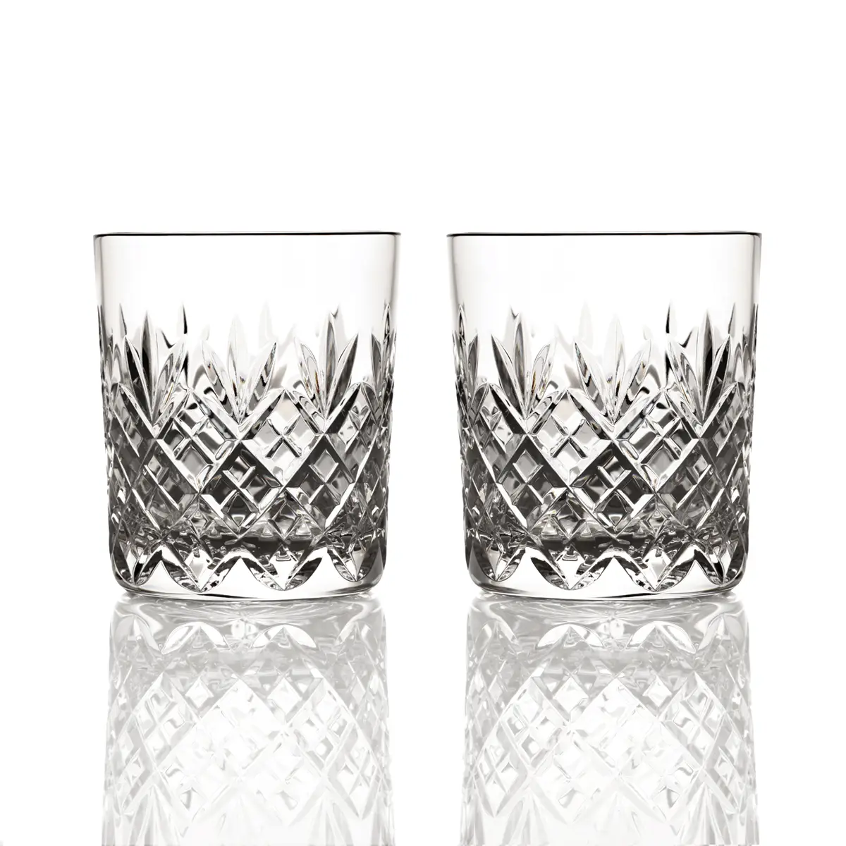 Edinburgh Luxus Set - 2 handgefertigte Kristallglas Whisky Tumbler im Geschenkkarton