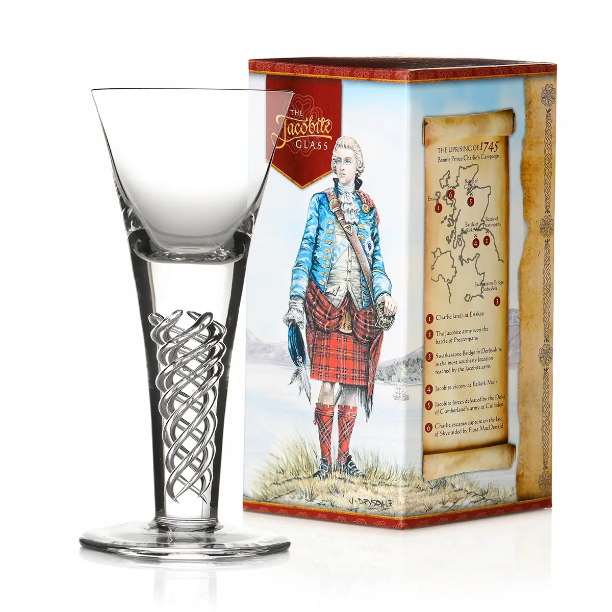 Jacobean Air Twist Dram – Handgefertigtes Jakobiten Whiskyglas von Glencairn Crystal
